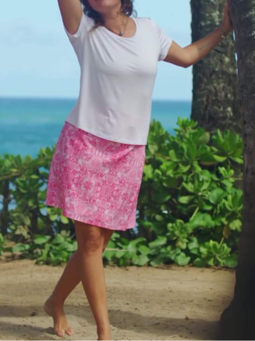RipSkirt Length 2 Beach to Bistro Wrap Skirt Neon Bali Pink Floral Vacation S - Picture 12 of 12